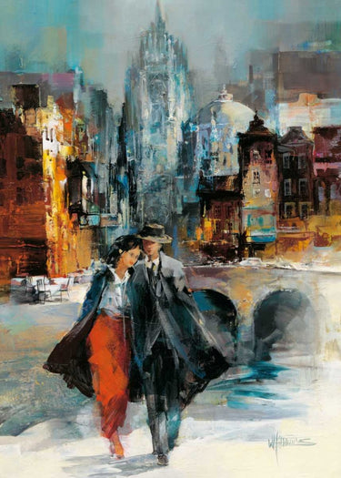 Romance I country French canvas art print by Haenraets Willem, featuring a scenic rural landscape in soft, warm tones.