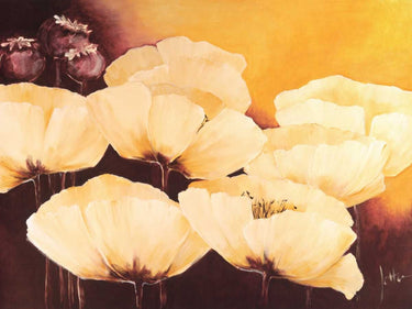 European canvas art print of yellow poppies by Roseboom Jettie, featuring vibrant flower imagery for home decor.