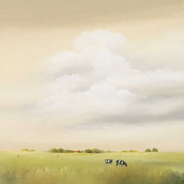 Canvas art print of cows and animals by Feeling at Home, featuring detailed illustrations on textured canvas.