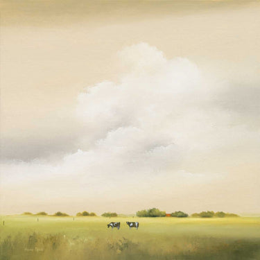 Feeling at home Cows II Animals canvas art print by Paus Hans featuring realistic cow illustrations on textured canvas.