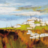 European canvas art print of a peaceful village scene by Cordaro Emiliana, featuring a serene rural landscape.