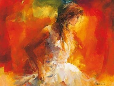 European canvas art print of a young girl by Haenraets Willem, featuring detailed artwork in a natural, artistic style.