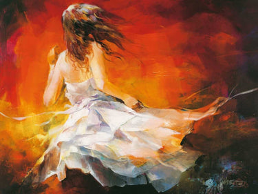 Young girl decorative canvas art print by Haenraets Willem, vibrant artwork featuring a young girl in a colorful setting.