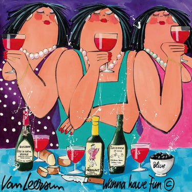 European canvas art print titled "Wanna Have Fun II" by van Leersum El, featuring vibrant, playful abstract design on canvas.