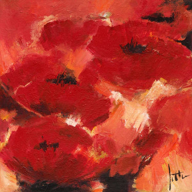 Abstract Flowers II canvas art print by Roseboom Jettie featuring vibrant, abstract floral designs on a textured canvas.