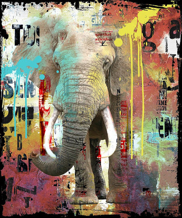 Wildlife biggest animals canvas art print by Bakker Hans Jochem, featuring detailed illustrations of large wild animals for wall decor.