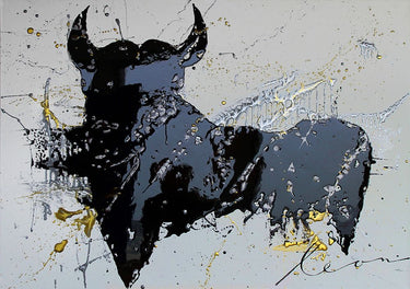 Torro Nero Animals canvas art print by Bosboom Leon featuring detailed animal illustrations on high-quality wall decor.