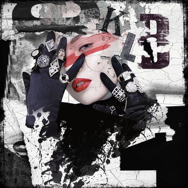 Black and red lips European canvas art print by Feeling at Home, showcasing bold, modern design on textured wall art.