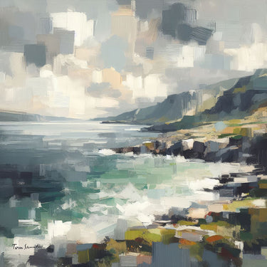 Sea blue European canvas art print by Saunders Tom, featuring vibrant ocean-inspired artwork for home decor.