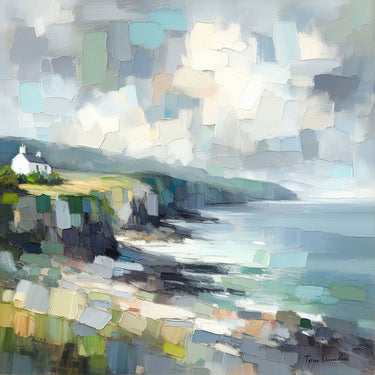 Sea blue European canvas art print by Saunders Tom, featuring abstract coastal scene, from Feeling at Home collection.