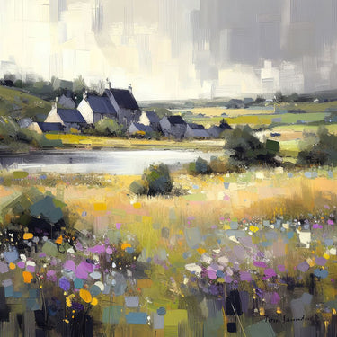 European canvas art print by Saunders Tom featuring vibrant summer landscape, styled for a feeling of home.