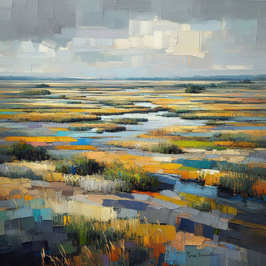 European canvas art print by Saunders Tom featuring soft valley landscape, designed by Feeling at Home.