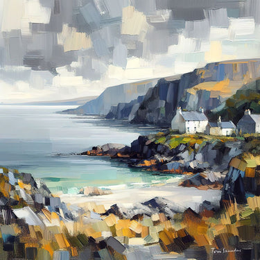 Scottish landscape canvas art print by Feeling at Home, featuring scenic countryside and traditional Scottish scenery.