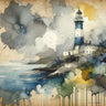 Coastal lighthouse canvas art print by Anderson Benjamin featuring a serene seaside scene, suitable for coastal home decor.