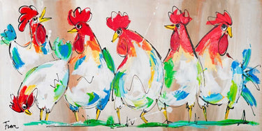 Feeling at home Brothers and Animals canvas art print by Fiore Art, featuring a detailed illustration of animals and family bonds.