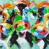 Feeling at Home "We Are Family" animals canvas art print featuring a colorful, detailed illustration of a family of animals.