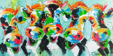 Feeling at Home "We Are Family" animals canvas art print featuring a colorful, detailed illustration of a family of animals.