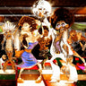 Disco Club -1 dance canvas art print by Alvez A. Perez featuring vibrant, colorful abstract dance scene for modern home decor.