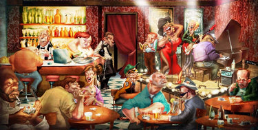 Soul Club humor canvas art print by Alvez A. Perez featuring vibrant, expressive design on high-quality art print from Feeling at Home.