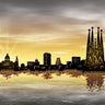Feeling at Home Skyline Barcelona 05 Places canvas art print by Ferriz Jose, featuring a colorful cityscape design.