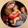 Feeling at home Madonna della seggiola canvas art print by Raffaello, featuring a detailed reproduction of the classical painting.