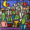 Art Print on canvas Giardino del Sud by Wallas Landscape Post-Impressionism artwork
