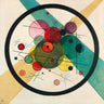 Abstract canvas art print featuring colorful circles in a circle design by Kandinsky, created by Feeling at Home.