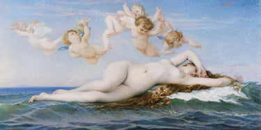 Traditional canvas art print of The Birth of Venus by Cabanel Alexandre, featuring the classical mythological scene.