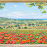 Floral canvas art print featuring poppies by Del Missier Andrea, with vibrant colors and detailed flower illustrations.