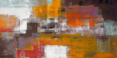 Abstract desert canvas art print by Aprile Alessio, featuring warm tones and textured landscape design.