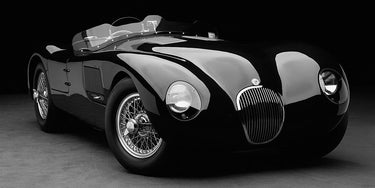 Art Print on canvas 1951 Jaguar C-Type (BW) by Heiny Don Photography Post-Impressionism artwork