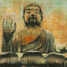 Buddha the Enlightened Religion canvas art print by Moschetta Dario, featuring a serene Buddha image on a textured canvas.