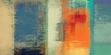 Rainbow abstract canvas art print by Falcone Ruggero, vibrant colors and modern design for home decor.