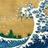 Vintage canvas art print of The Big Wave from 100 Views of Mt. Fuji by Hokusai Katsushika, featuring detailed wave imagery.