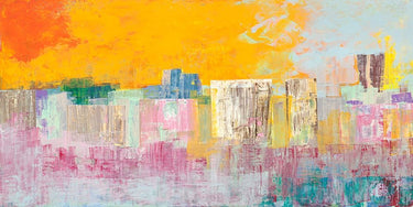 Abstract canvas art print by Corrado Italo featuring vibrant, textured design from the Feeling at Home collection.