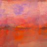 Abstract canvas art print titled Aurore (Deserto rosso) by Corrado Italo, featuring vibrant, textured red and orange tones.