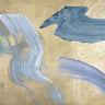 Canvas Art Print Blue Waves on Gold Abstract subject by Ikeda Haru Fine Art Print quality
