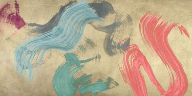Abstract canvas art print titled "Waves of Relaxation" by Ikeda Haru, featuring calming wave patterns in soothing colors.