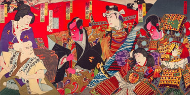 Kumagaya Camp Ground figurative canvas art print by Kunichika Toyohara, featuring detailed traditional Japanese scene.