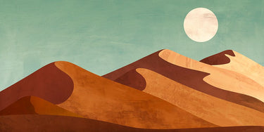 Art Print on canvas Dunes of Tranquillity by Sayaka Miko Landscape Post-Impressionism artwork