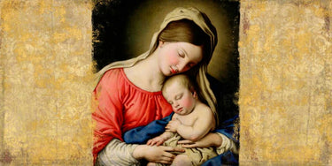 European canvas art print of Holy Virgin after Sassoferrato by Feeling at Home, featuring a detailed religious portrait.