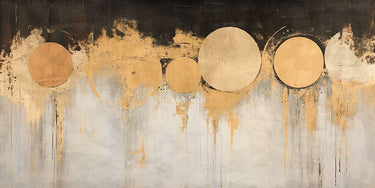 Abstract moon phase canvas art print by Feeling at Home, featuring celestial design and muted colors on textured canvas.