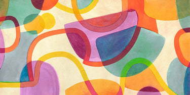 Feeling at Home Fun Fair abstract canvas art print by Roja Steve, vibrant colorful design for wall decor.