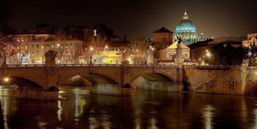 Feeling at Home canvas art print of Rome at night by Ratsenskiy Vadim, showcasing a detailed nighttime cityscape.