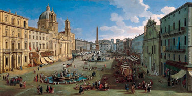 Art Print on canvas Piazza Navona Rome by van Wittel Gaspar Landscape Impressionism artwork