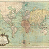 Art Print on canvas Essay d une Carte reduite du Globe Terrestre 1778 by Bellin N. Maps Post-Impressionism artwork