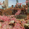 Feeling at home art print of Sir Lawrence Alma-Tadema's "The Roses of Heliogabalus" featuring a detailed figurative canvas artwork.