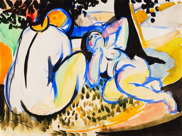 Nudes figurative canvas art print by Sayen Henry Lyman, featuring a human figure in a minimalist artistic style.