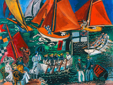 Feeling at Home Fete Nautique figurative canvas art print by Dufy Raoul, showcasing vibrant nautical scene and artistic brushstrokes.
