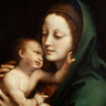 Feeling at home Madonna with Bambino traditional canvas art print showing a religious scene with detailed, classic religious artwork.